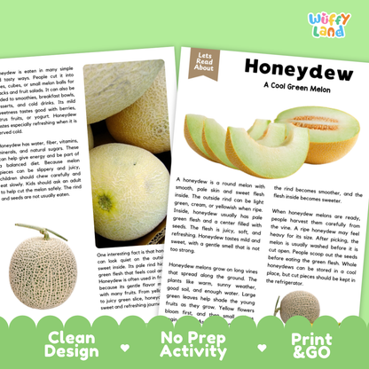 Teacher answer key page showing complete question solutions for Honeydew nature and science reading comprehension practice