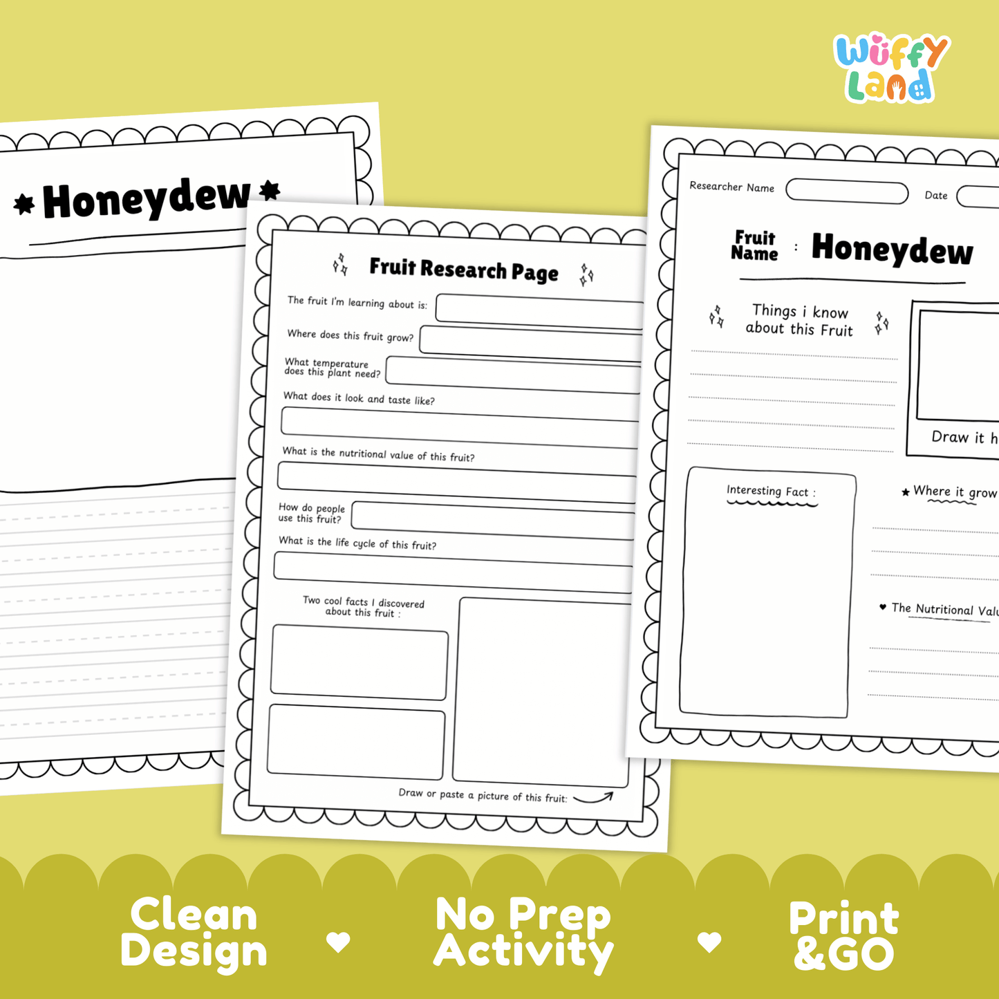 Honeydew Melon Fruit Research Project Science Worksheet Fact Sheet Activity