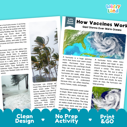 Teacher answer key page showing complete question solutions for how hurricanes form reading comprehension practice