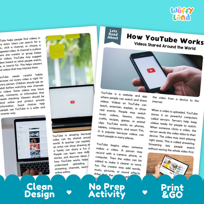 Teacher answer key page showing complete question solutions for YouTube and streaming technology reading comprehension practice