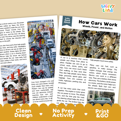 How Cars Work Reading Passage and Comprehension Questions with Answer Key