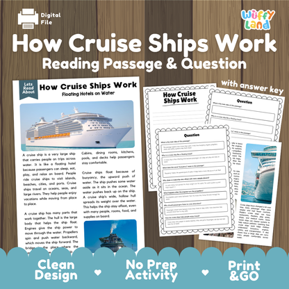 How Cruise Ships Work Reading Passage and Questions Worksheets