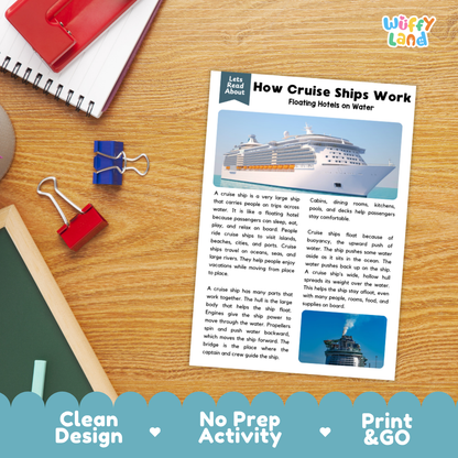 How Cruise Ships Work Reading Passage and Questions Worksheets