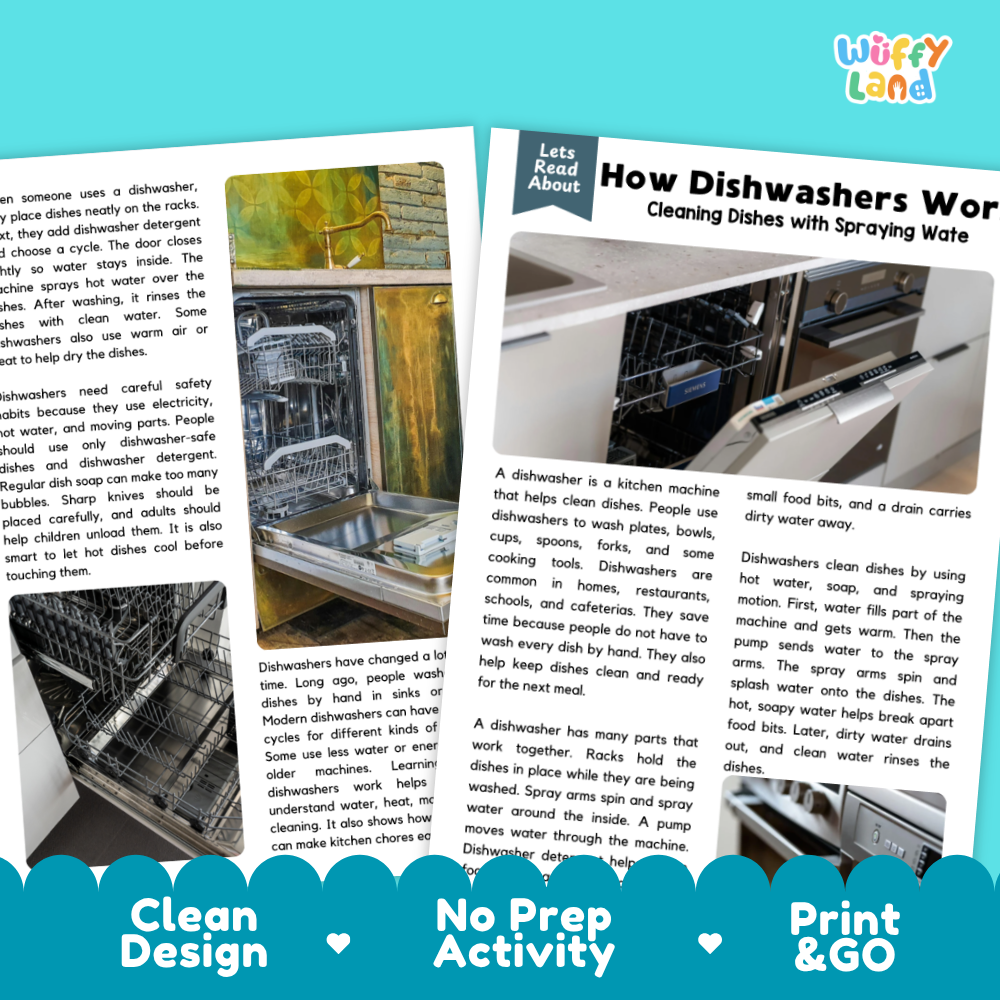 How Dishwashers Work Reading Passage and Questions Worksheets