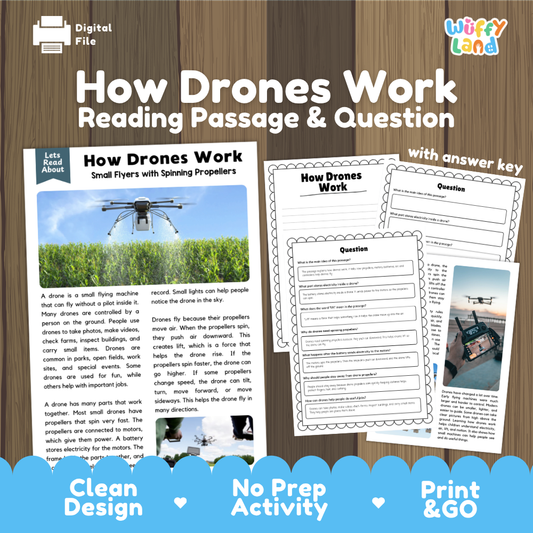 How Drones Work Reading Passage and Questions Printable Worksheets with Answer Key