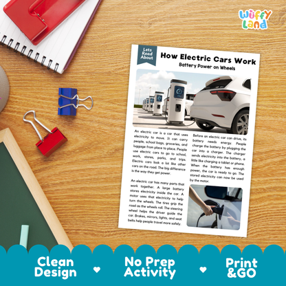 How Electric Cars Work Reading Passage and Questions Printable Worksheets with Answer Key