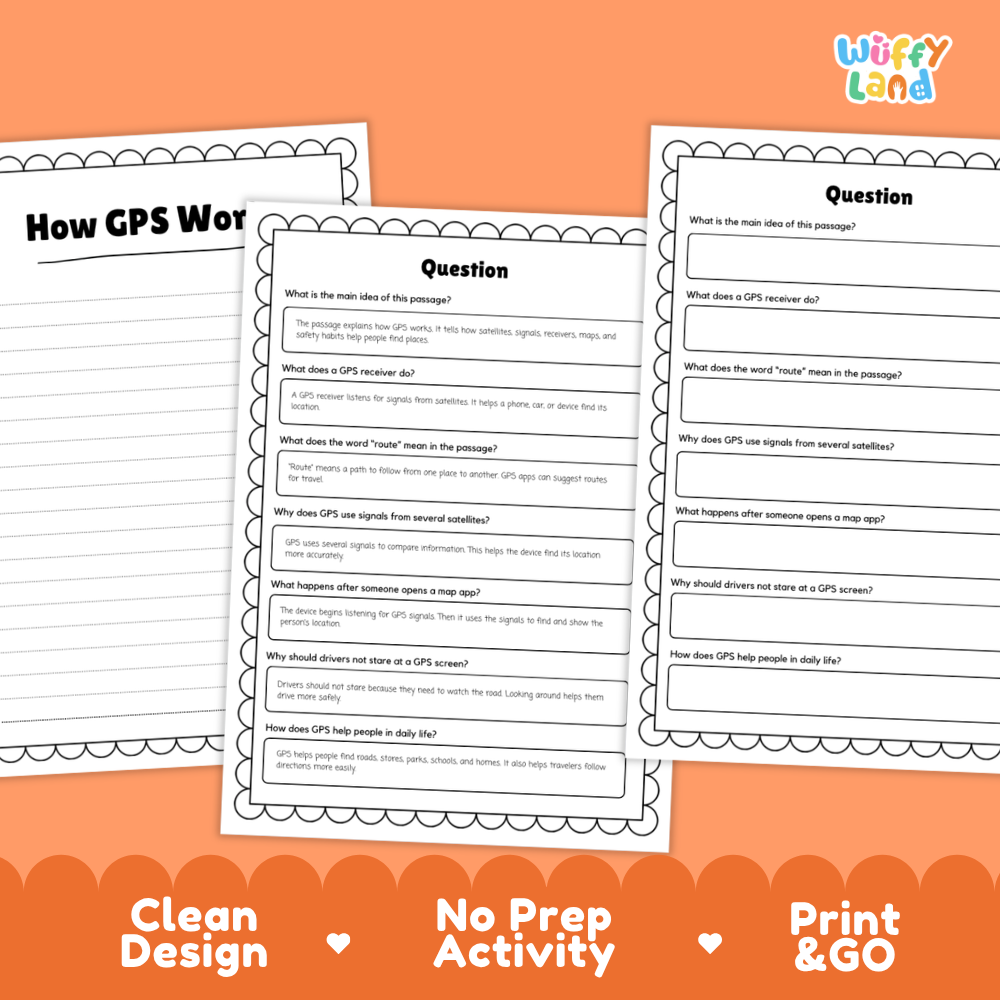 How GPS Works Reading Passage and Comprehension Questions Worksheets