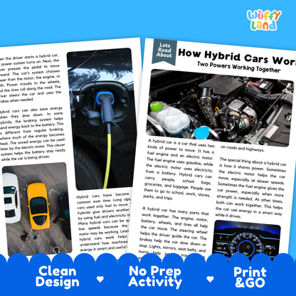 How Hybrid Cars Work Reading Passage and Questions Printable Worksheets with Answer Key