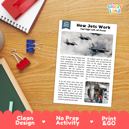 How Jets Work Reading Passage and Questions Printable Worksheets with Answer Key