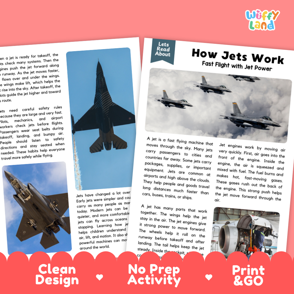 How Jets Work Reading Passage and Questions Printable Worksheets with Answer Key