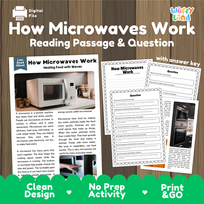 How Microwaves Work Reading Passage and Questions Worksheets