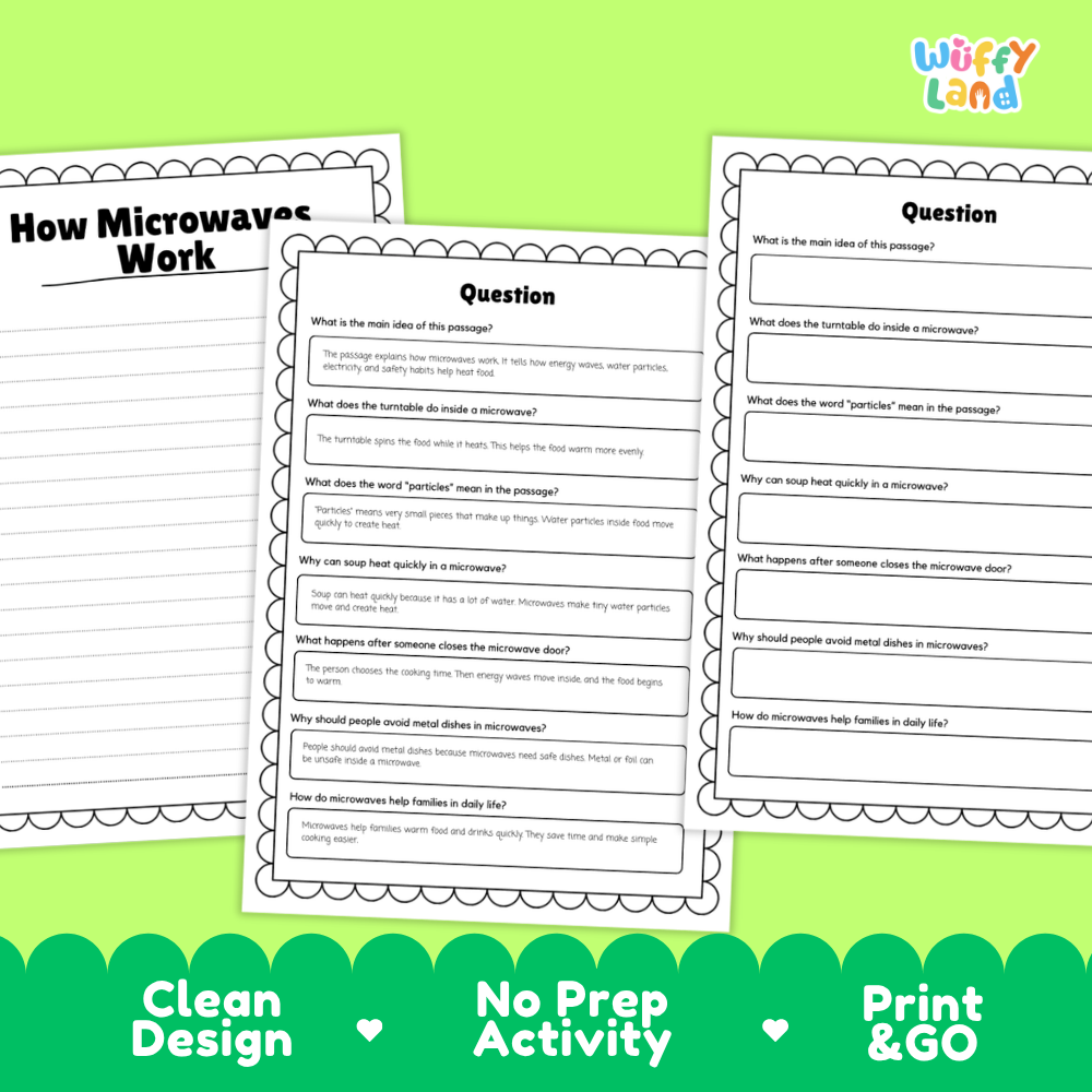 How Microwaves Work Reading Passage and Questions Worksheets