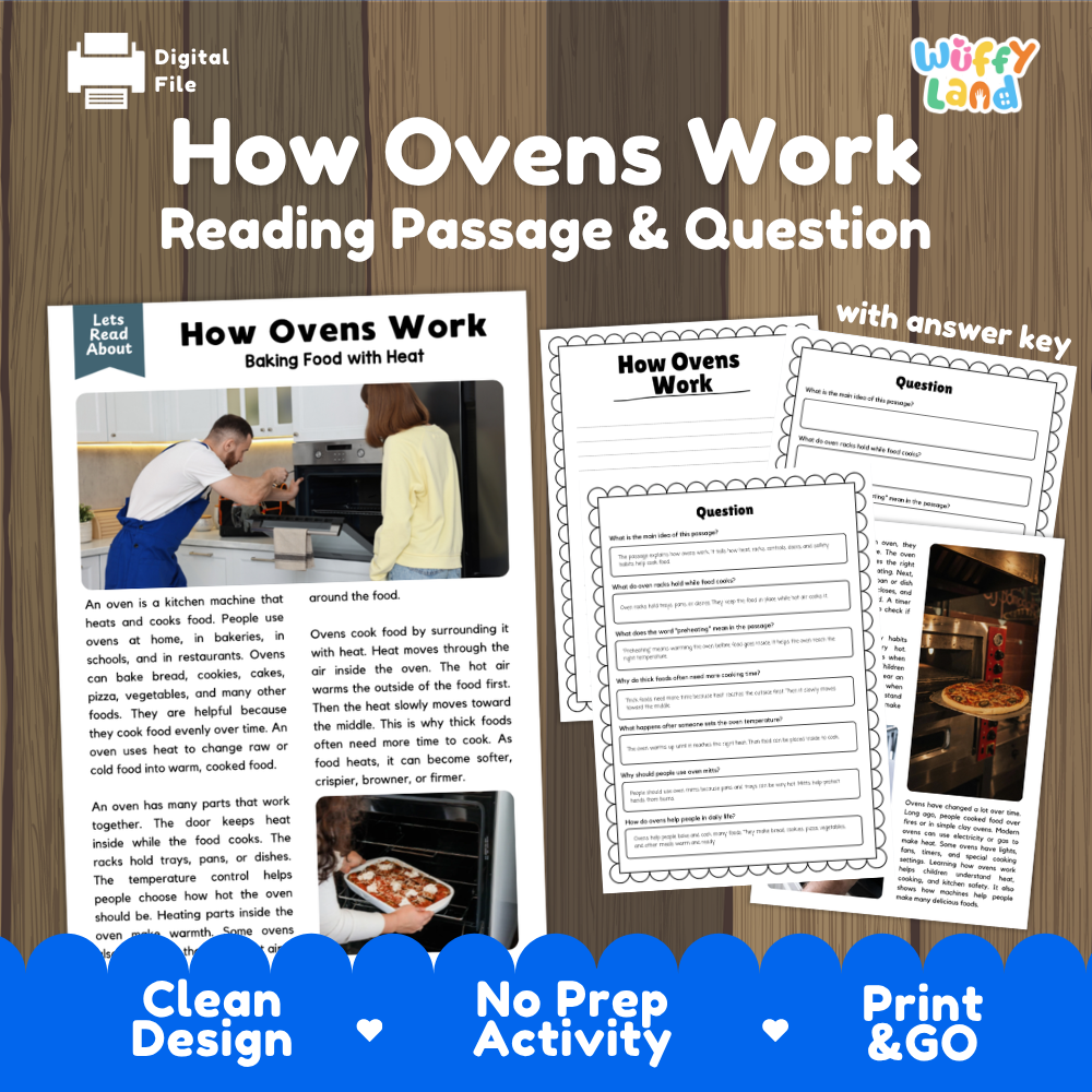 How Ovens Work Reading Passage and Questions Worksheets
