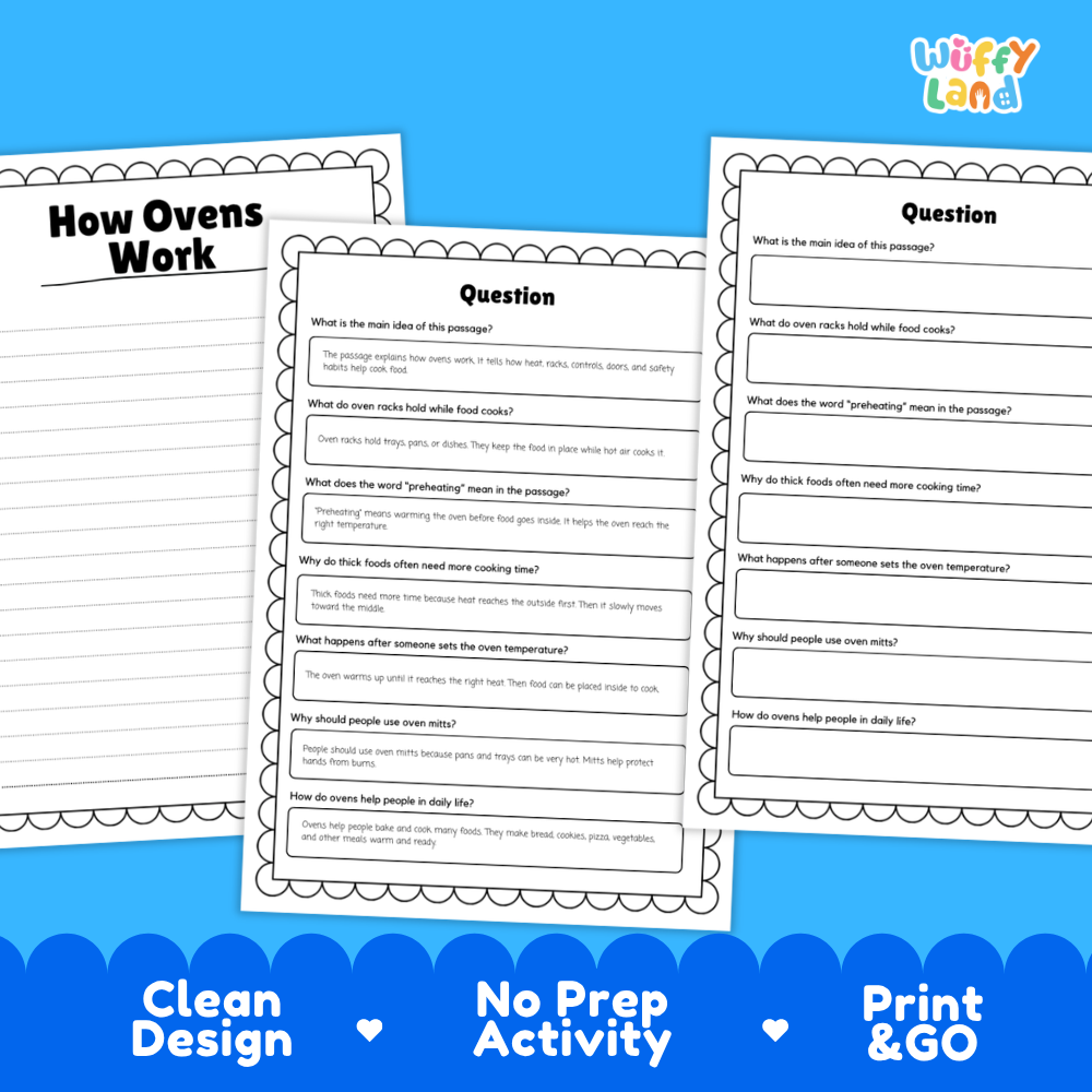 How Ovens Work Reading Passage and Questions Worksheets