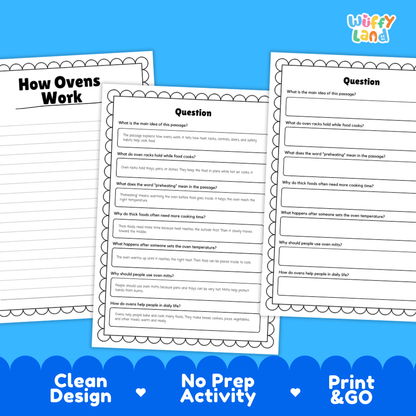 How Ovens Work Reading Passage and Questions Worksheets