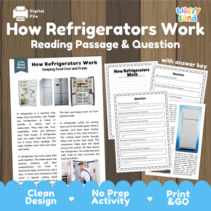 How Refrigerators Work Reading Passage and Questions Worksheets