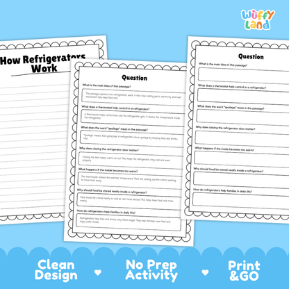 How Refrigerators Work Reading Passage and Questions Worksheets