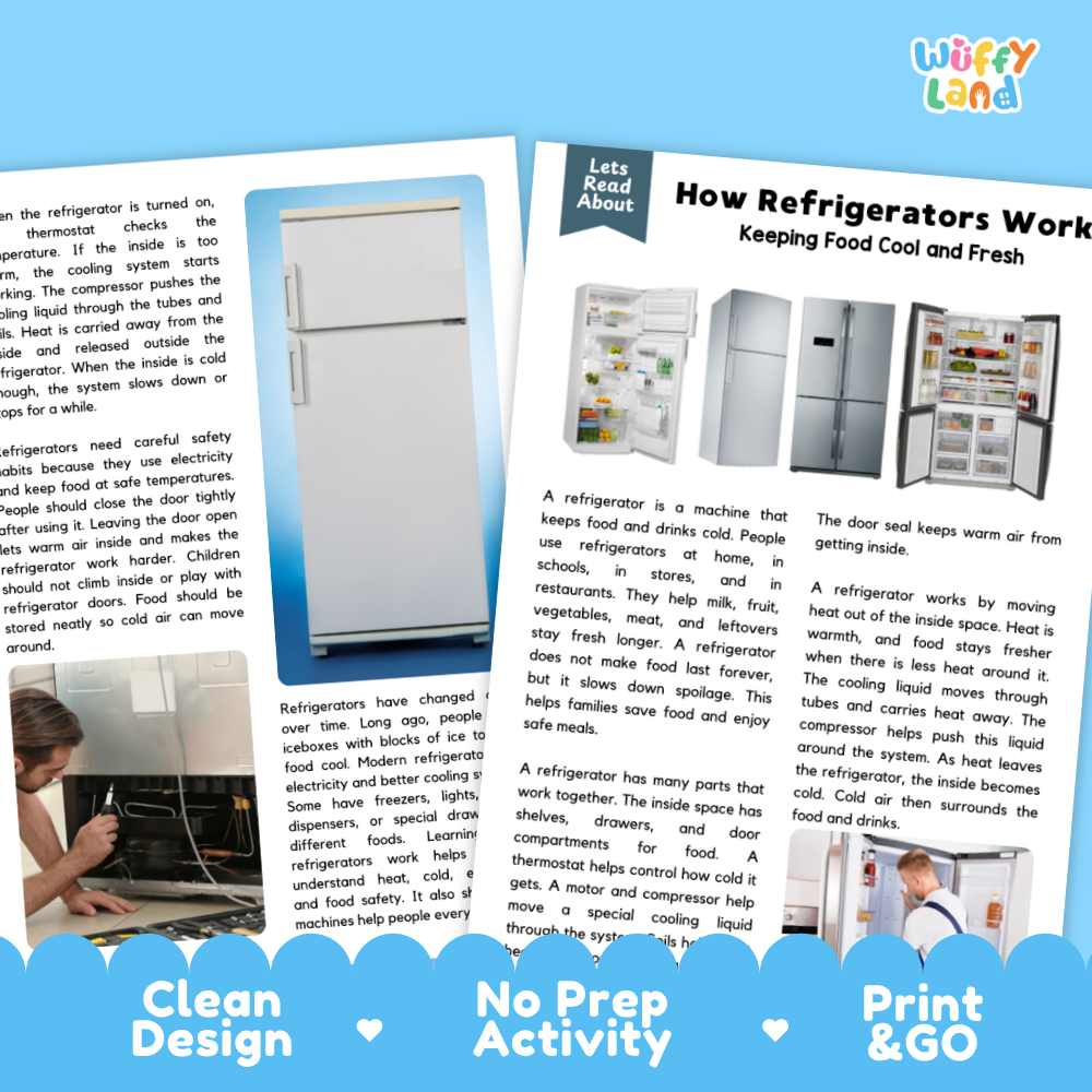 How Refrigerators Work Reading Passage and Questions Worksheets
