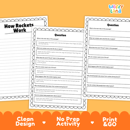 How Rockets Work Reading Passage and Questions Printable Worksheets with Answer Key