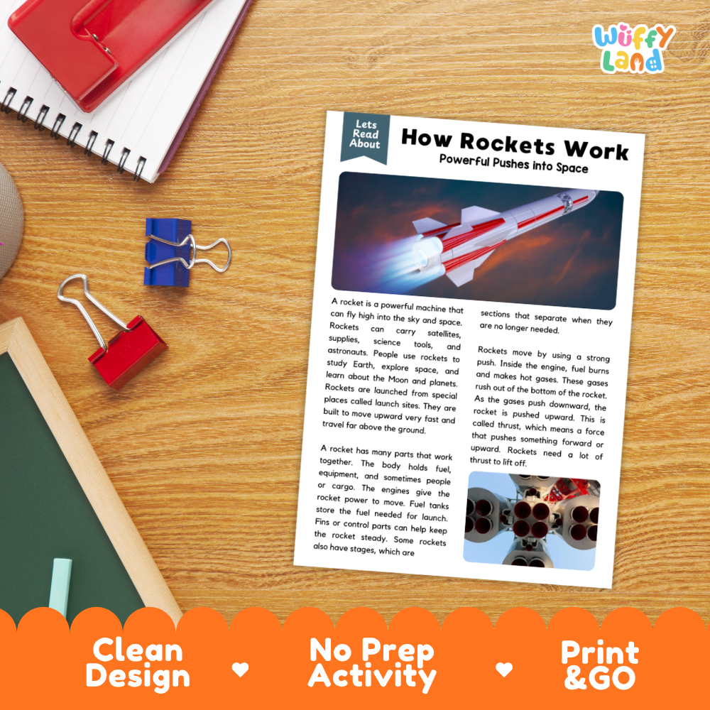 How Rockets Work Reading Passage and Questions Printable Worksheets with Answer Key