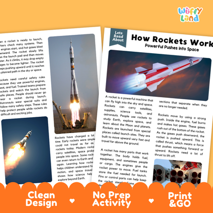 How Rockets Work Reading Passage and Questions Printable Worksheets with Answer Key