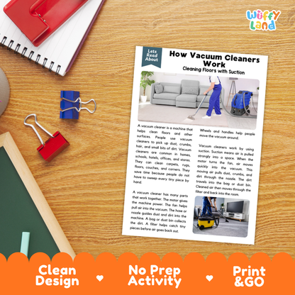 How Vacuum Cleaners Work Reading Passage and Questions Worksheets