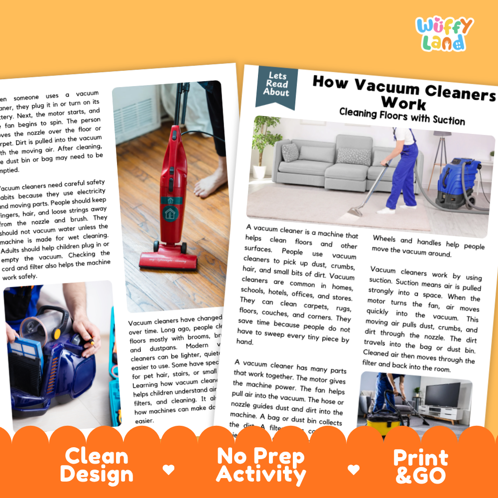 How Vacuum Cleaners Work Reading Passage and Questions Worksheets