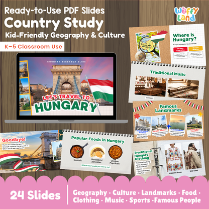 Hungary Country Study Kid Friendly Geography & Culture PDF Slides