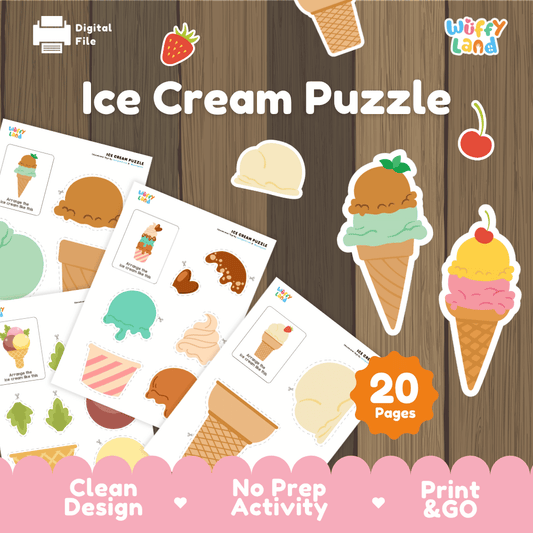 Ice Cream Puzzle Printable – Fun Matching Game for Kids