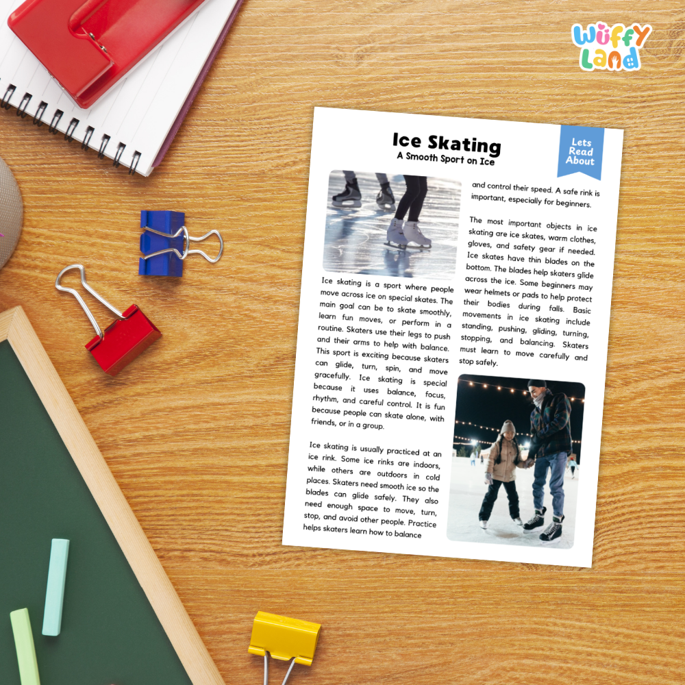 Ice Skating Sports Reading Passages Worksheets and Comprehension Activity