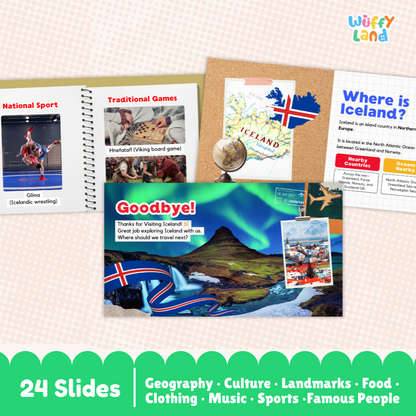 Iceland Country Study Kid Friendly Geography & Culture PDF Slides
