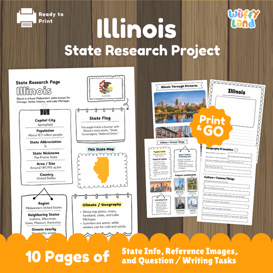 Illinois State Research Project Worksheets and Activity Pages