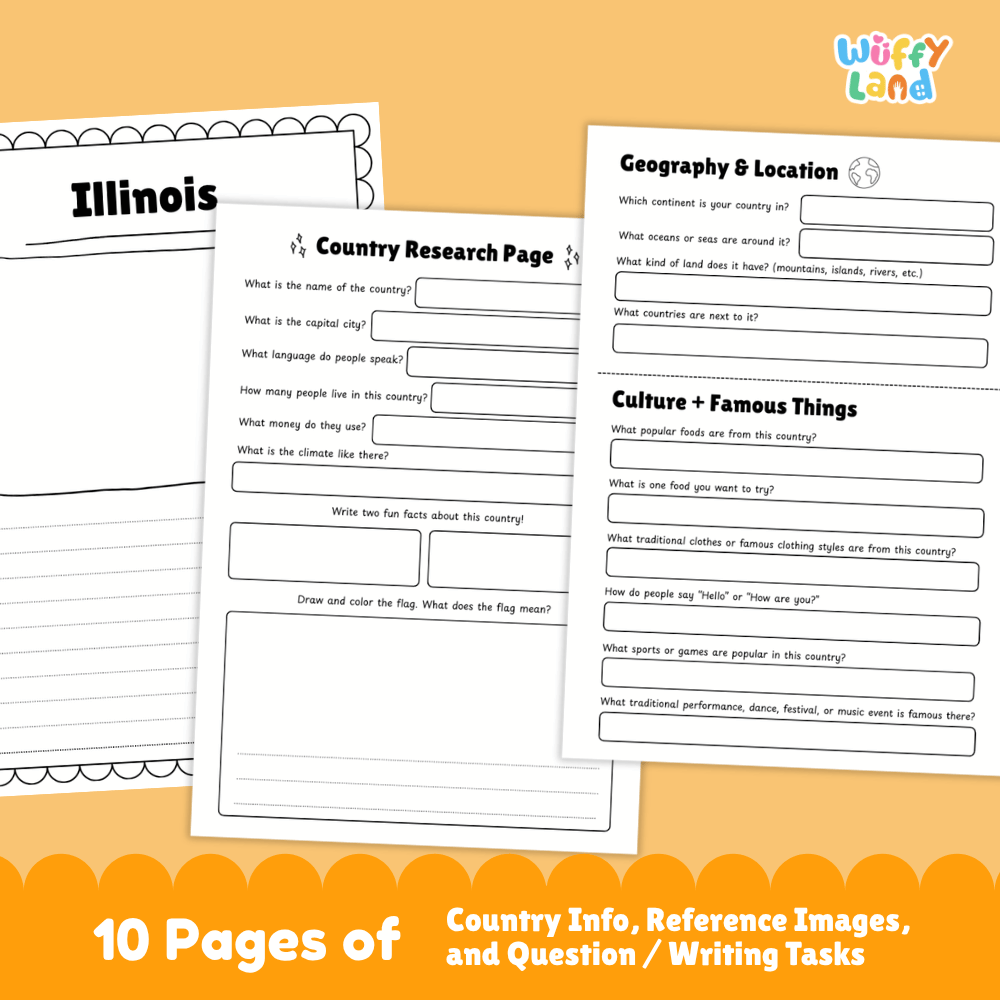 Illinois State Research Project Worksheets and Activity Pages