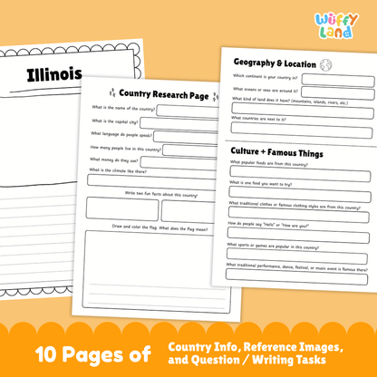 Illinois State Research Project Worksheets and Activity Pages