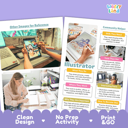 Print and go digital PDF writing worksheets with clean design layout, researcher name line, and zero prep classroom format