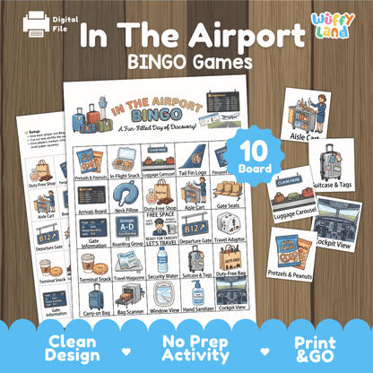 In The Airport Bingo Games Printable Travel Activities