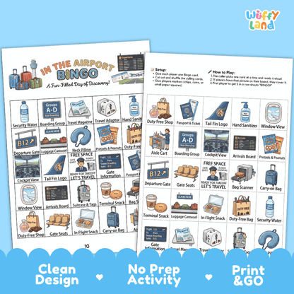 In The Airport Bingo Games Printable Travel Activities
