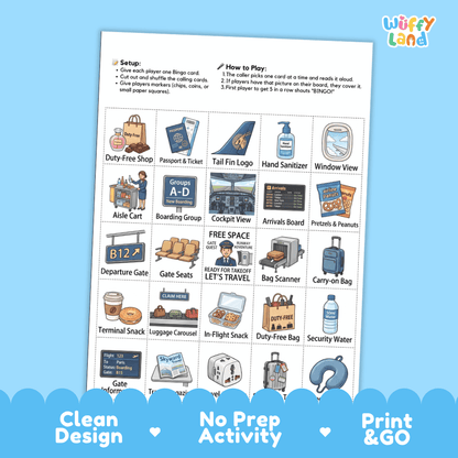 In The Airport Bingo Games Printable Travel Activities
