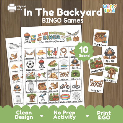In The Backyard Bingo Games Printable Outdoor Activities