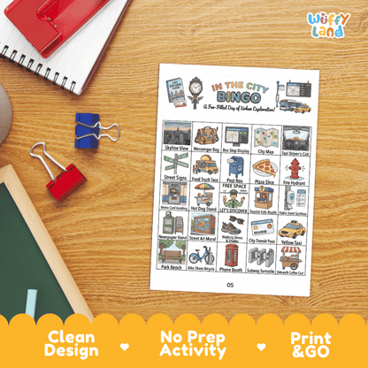 In The City Bingo Games Printable Urban Life and Community Activities