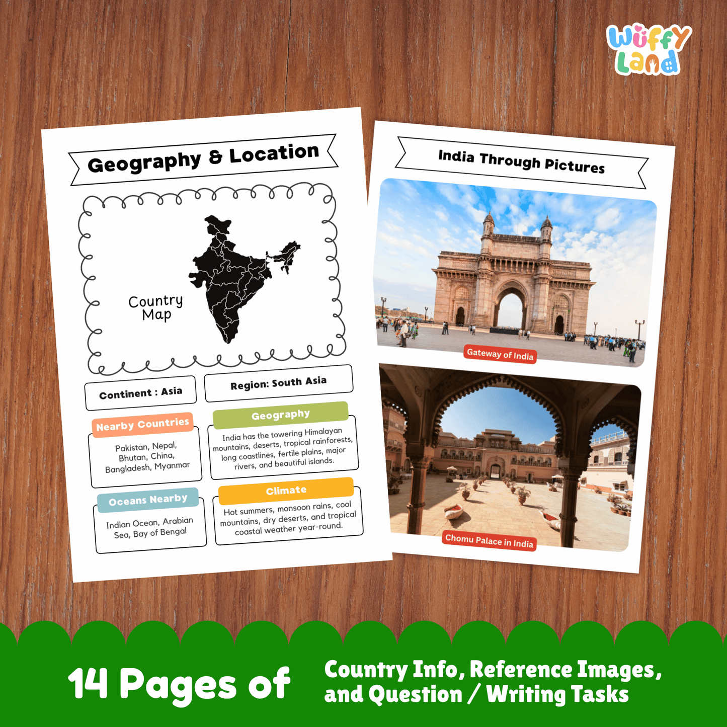INDIA Country Research Project | Asia Printable Geography Worksheets