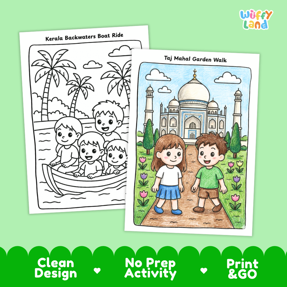 India Geography Coloring Pages - 11 Pages - World Geography No Prep Activity