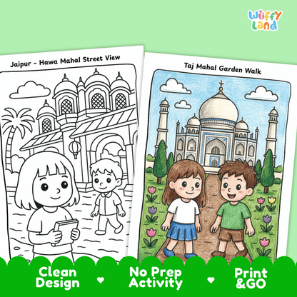 India Geography Coloring Pages - 11 Pages - World Geography No Prep Activity