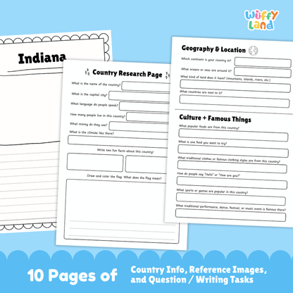 Indiana State Research Project Worksheets and Activity Pages