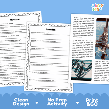 International Space Station (ISS) Landmark Reading Passages and Comprehension Worksheets