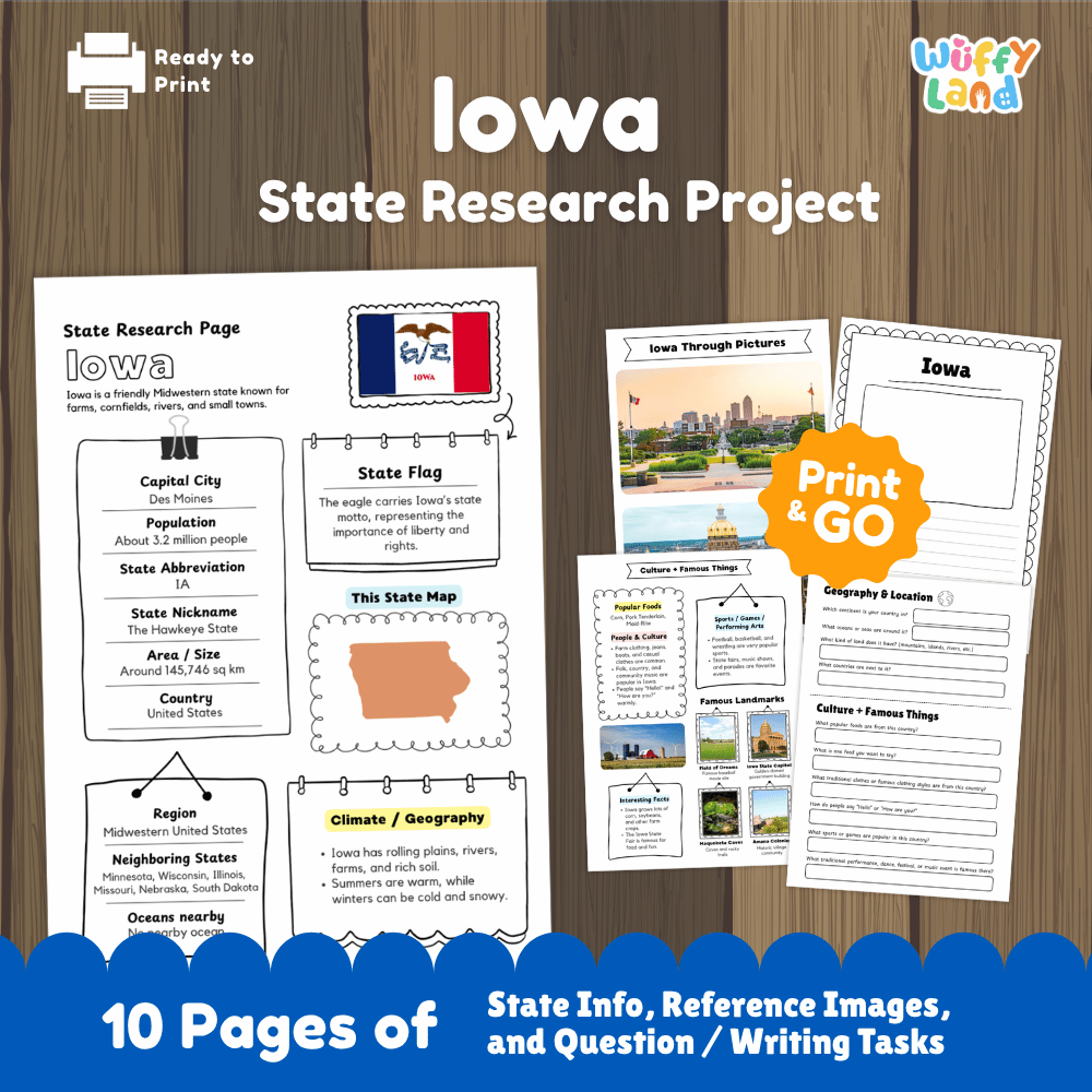 Iowa State Research Project Worksheets and Activity Pages