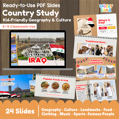 Iraq Country Study Kid Friendly Geography & Culture PDF Slides