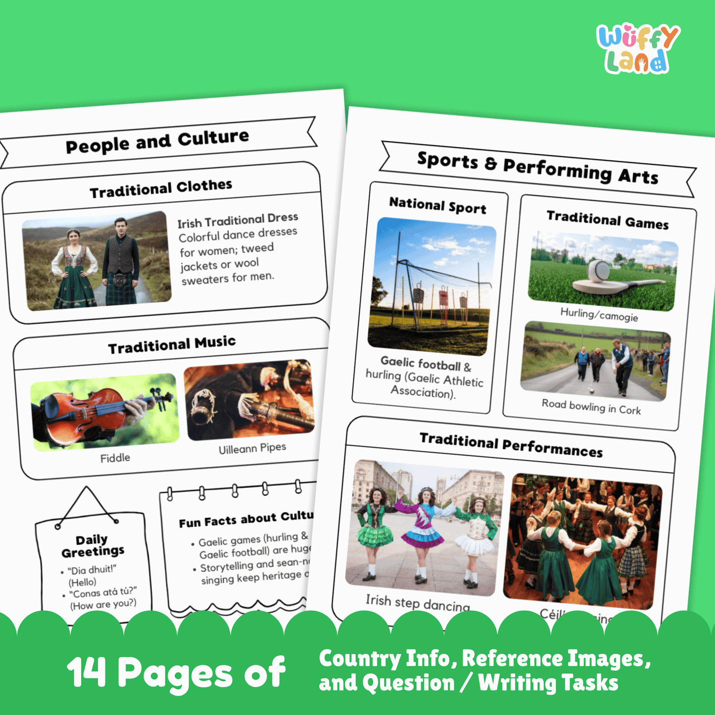 IRELAND Country Study | Geography Research Project & Printable Worksheets