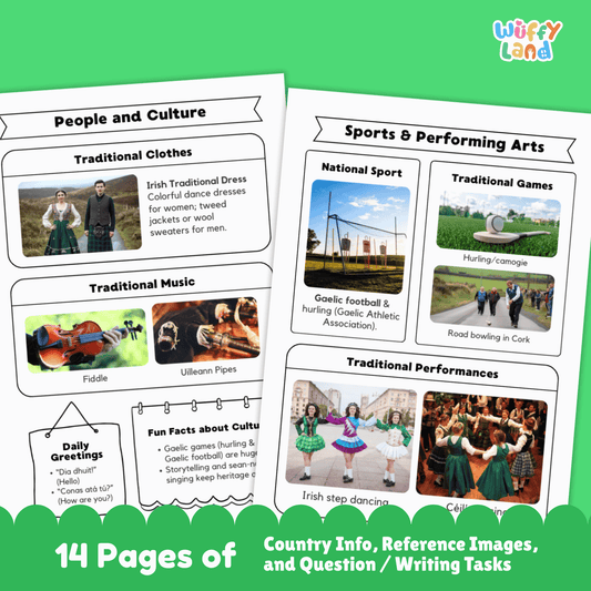 IRELAND Country Study | Geography Research Project & Printable Worksheets