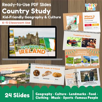 Ireland Country Study Kid Friendly Geography & Culture PDF Slides